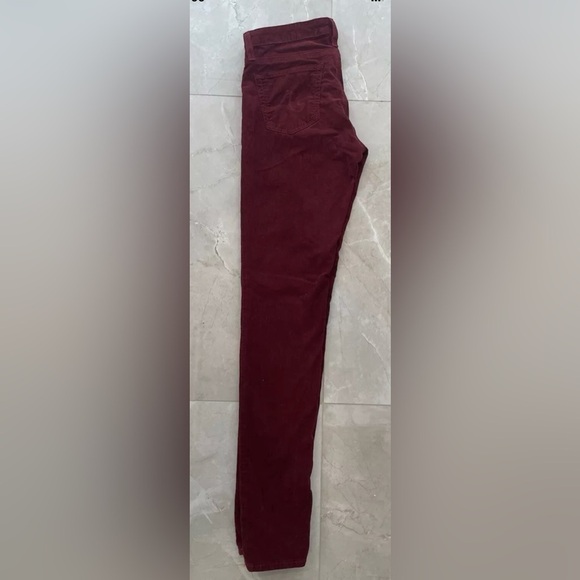 AG Adriano Goldschmied Jeans Womens 28R Burgundy Corduroy Legging Super Skinny - Picture 3 of 5